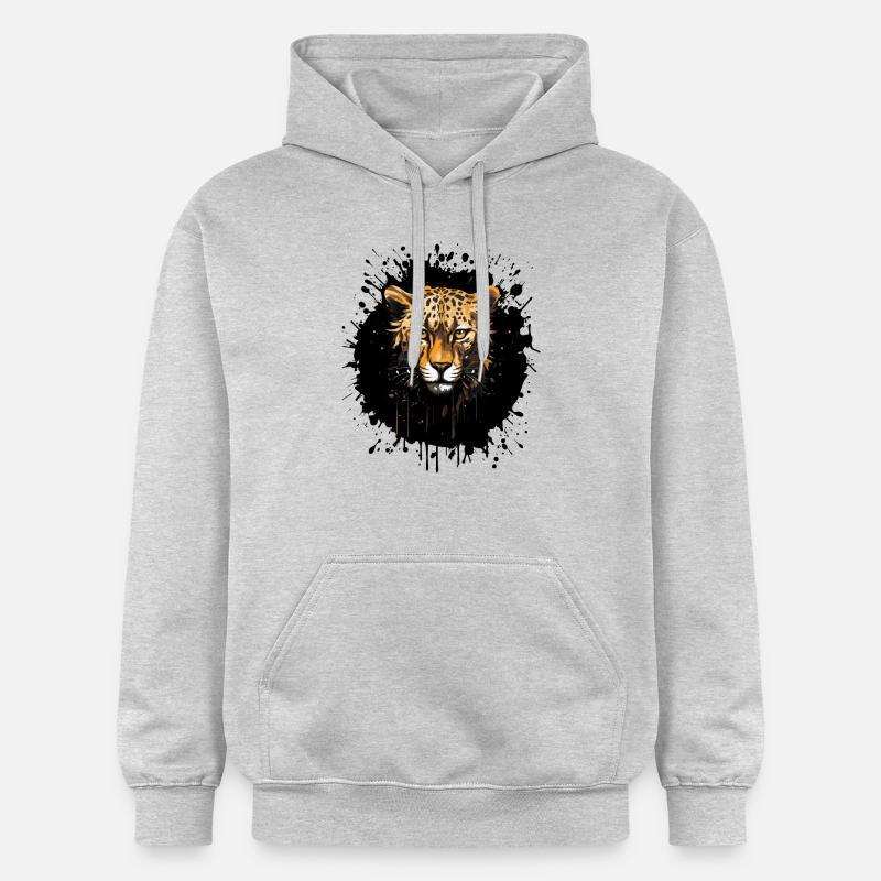 Portrait de guépard - Sweat à capuche Softstyle® Gildan Unisexe - gris clair chiné