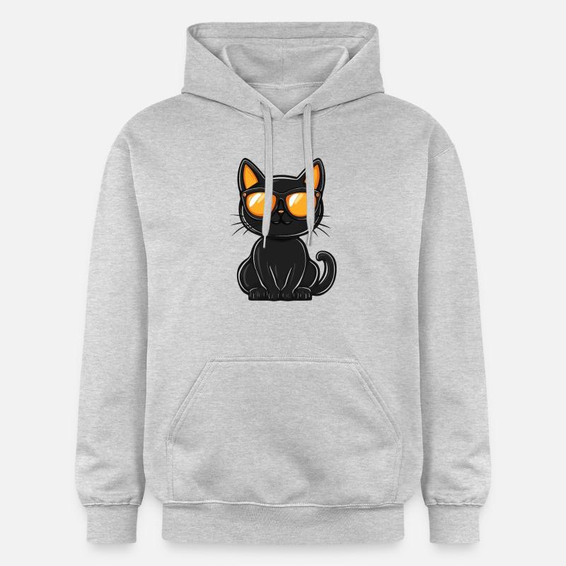 Chat Halloween Chat Cool - Sweat à capuche Softstyle® Gildan Unisexe - gris clair chiné