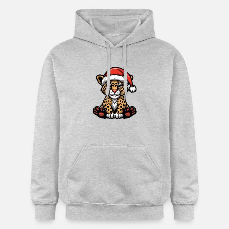 Noël léopard - Sweat à capuche Softstyle® Gildan Unisexe - gris clair chiné
