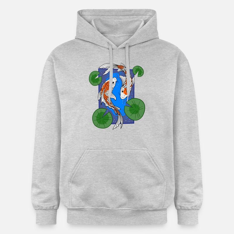 Poisson Koi - Sweat à capuche Softstyle® Gildan Unisexe - gris clair chiné