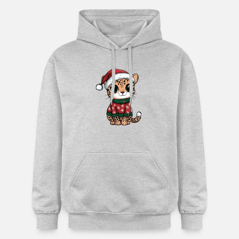 Noël léopard - Sweat à capuche Softstyle® Gildan Unisexe - gris clair chiné