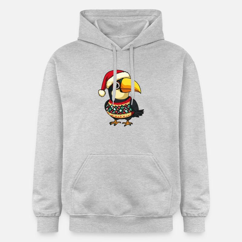 Toucan oiseau Noël - Sweat à capuche Softstyle® Gildan Unisexe - gris clair chiné