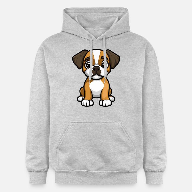 Boxer Hund Comic Niedlich - Gildan Unisex Softstyle® Midweight Hoodie - Hellgrau meliert