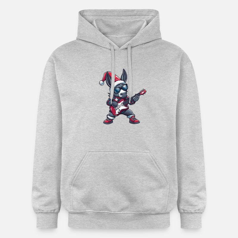 Âne Guitare de Noël - Sweat à capuche Softstyle® Gildan Unisexe - gris clair chiné