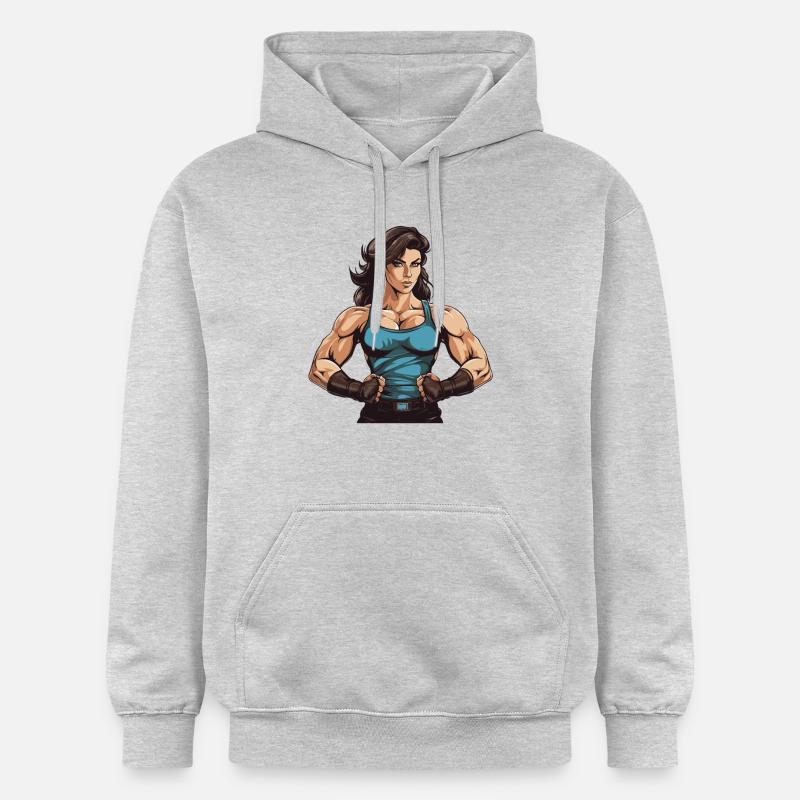 Femme Muscles Musculation - Sweat à capuche Softstyle® Gildan Unisexe - gris clair chiné