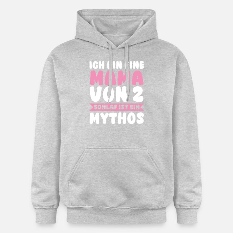 Maman de 2 enfants - Sweat à capuche Softstyle® Gildan Unisexe - gris clair chiné