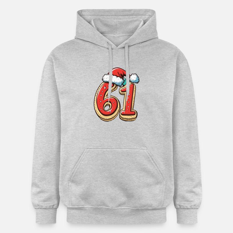 61 Nombre Noël - Sweat à capuche Softstyle® Gildan Unisexe - gris clair chiné