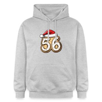 56 Number Christmas Cookie - Gildan Unisex Softstyle® Midweight Hoodie - light heather grey - Front - Liana (172cm) & Jaron (178cm)