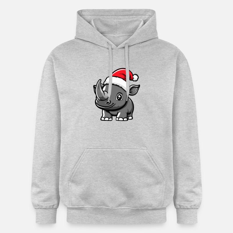 Rhinocéros Noël mignon - Sweat à capuche Softstyle® Gildan Unisexe - gris clair chiné