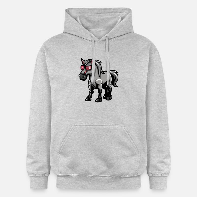 Cheval Bande Dessinée Cool - Sweat à capuche Softstyle® Gildan Unisexe - gris clair chiné