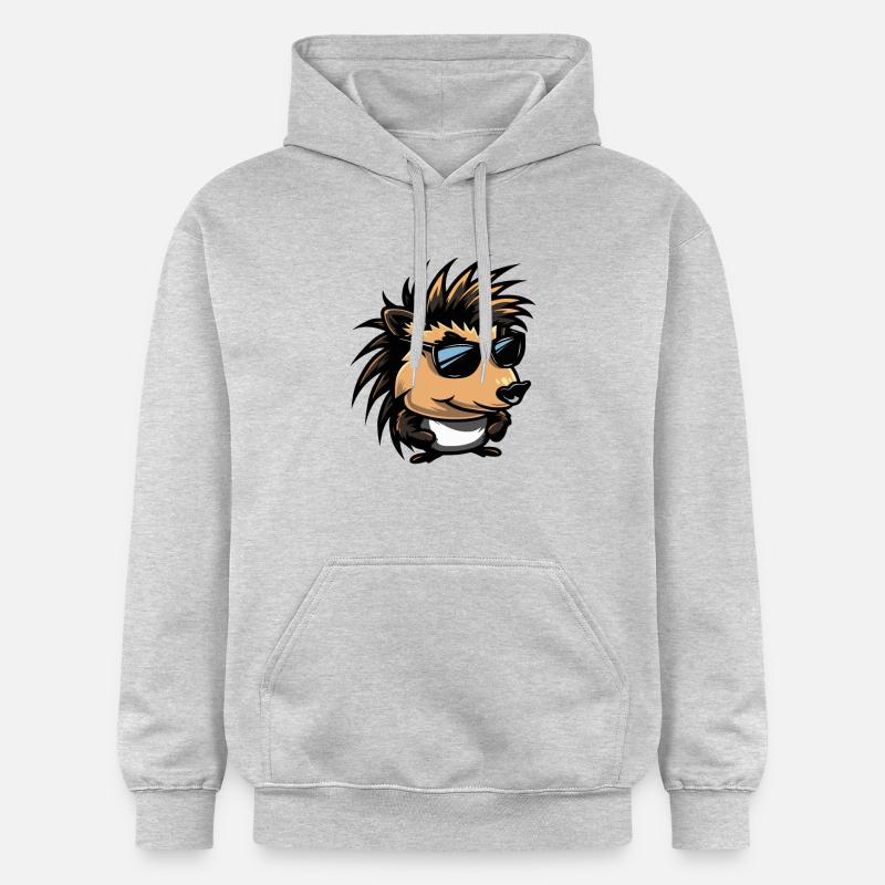 hérisson bande dessinée cool - Sweat à capuche Softstyle® Gildan Unisexe - gris clair chiné