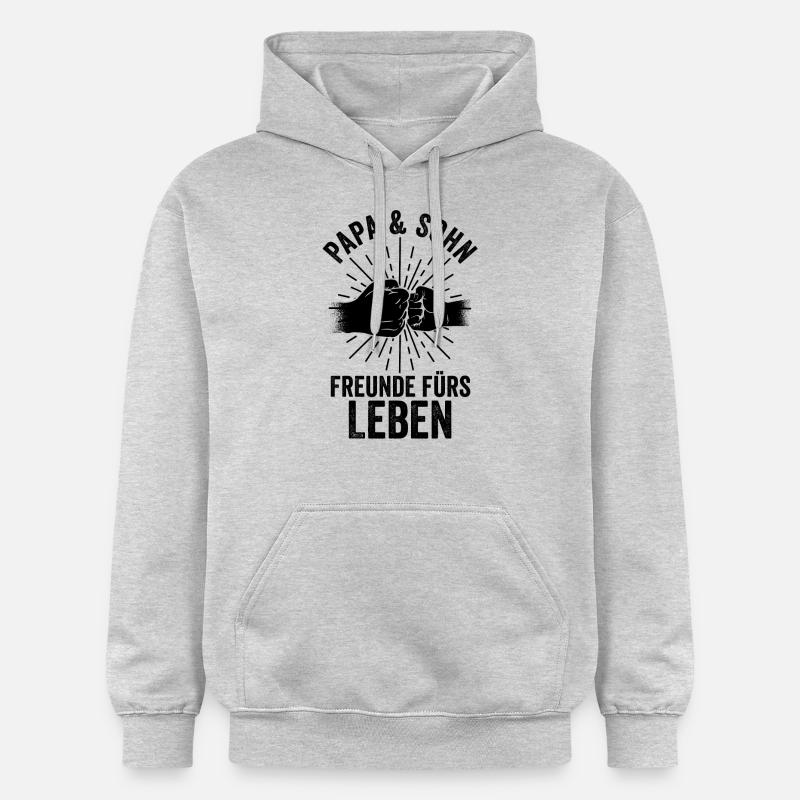 Père, père et fils - Sweat à capuche Softstyle® Gildan Unisexe - gris clair chiné