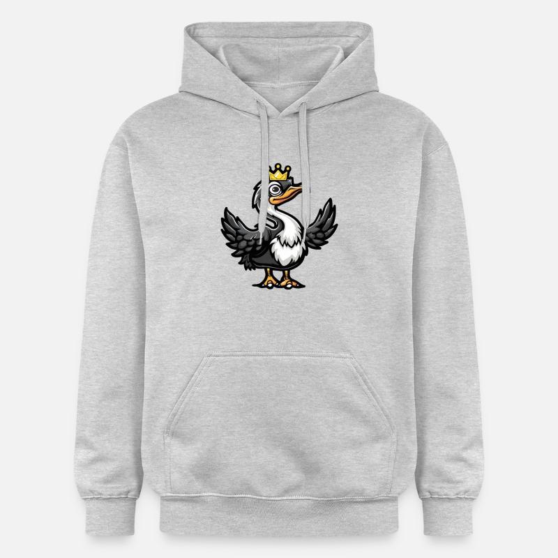 Couronne de dessin animé d’autruche - Sweat à capuche Softstyle® Gildan Unisexe - gris clair chiné