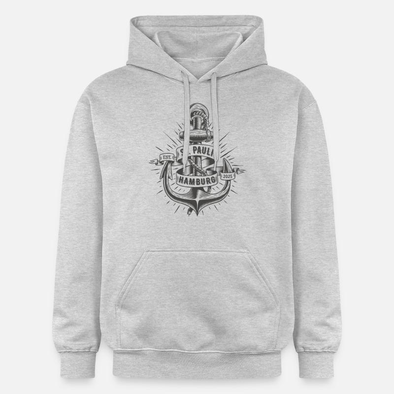 St. Pauli Anker Reeperbahn Kiez - Sweat à capuche Softstyle® Gildan Unisexe - gris clair chiné