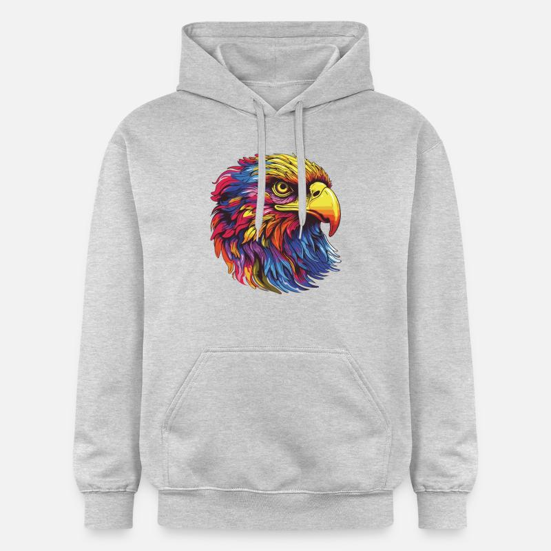 Portrait d’aigle - Sweat à capuche Softstyle® Gildan Unisexe - gris clair chiné