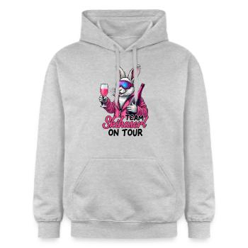 Équipe Ski Haserl On Tour Après-Ski - Sweat à capuche Softstyle® Gildan Unisexe - gris clair chiné - Devant - Liana (172cm) & Jaron (178cm)