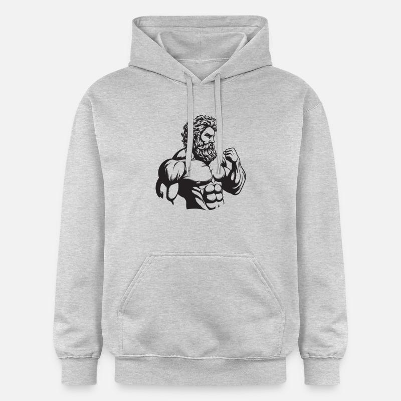Bodybuilder Muscles Entraînement Gym - Sweat à capuche Softstyle® Gildan Unisexe - gris clair chiné