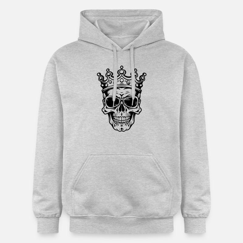 Crâne Roi Couronne - Sweat à capuche Softstyle® Gildan Unisexe - gris clair chiné