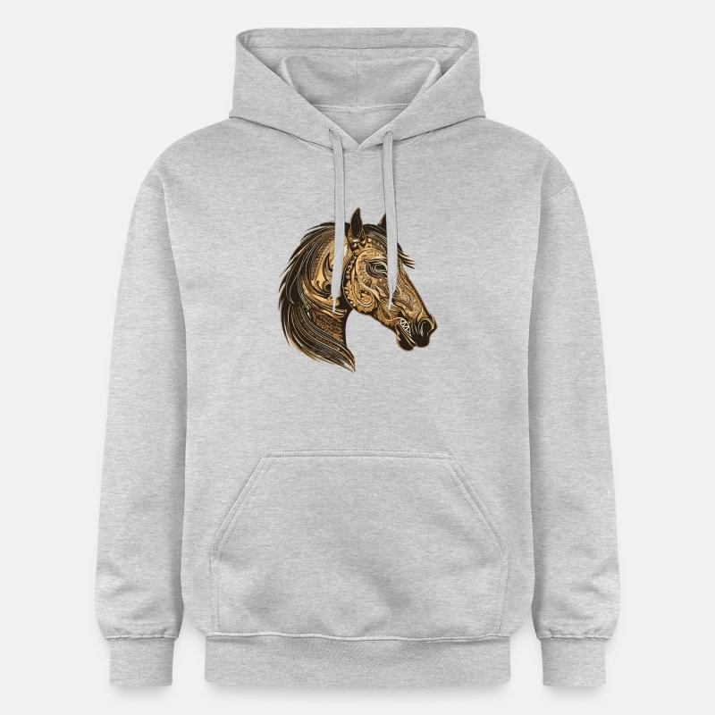 Portrait de cheval - Sweat à capuche Softstyle® Gildan Unisexe - gris clair chiné
