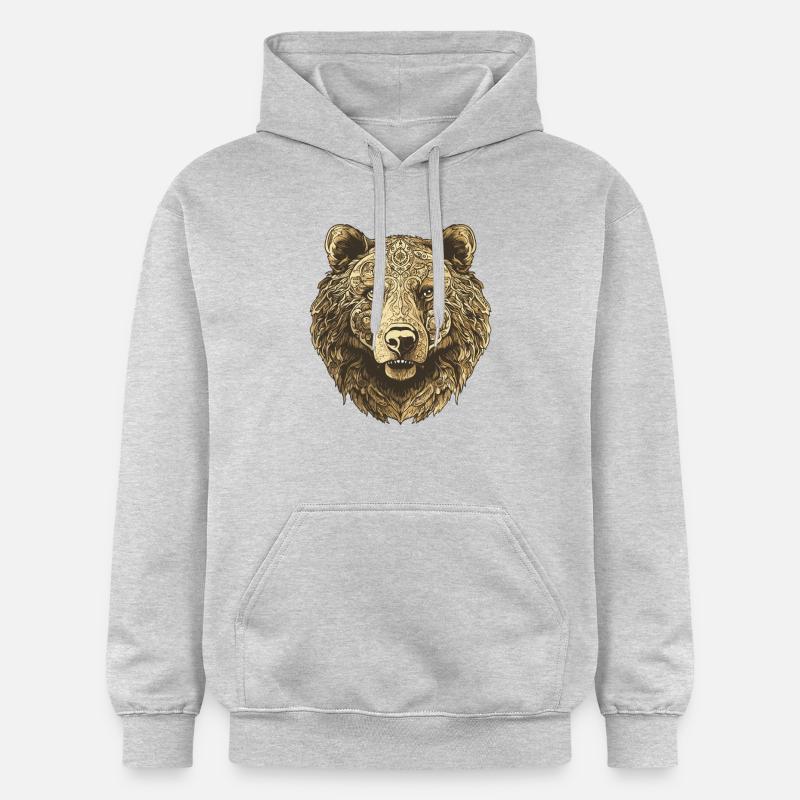Portrait d’ours - Sweat à capuche Softstyle® Gildan Unisexe - gris clair chiné