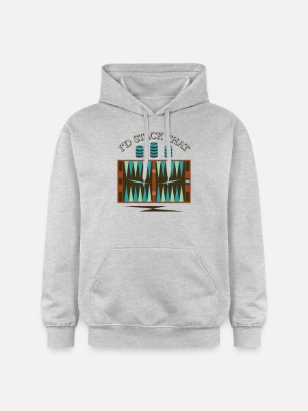 Backgammon Spiel - Gildan Unisex Softstyle® Midweight Hoodie - Hellgrau meliert
