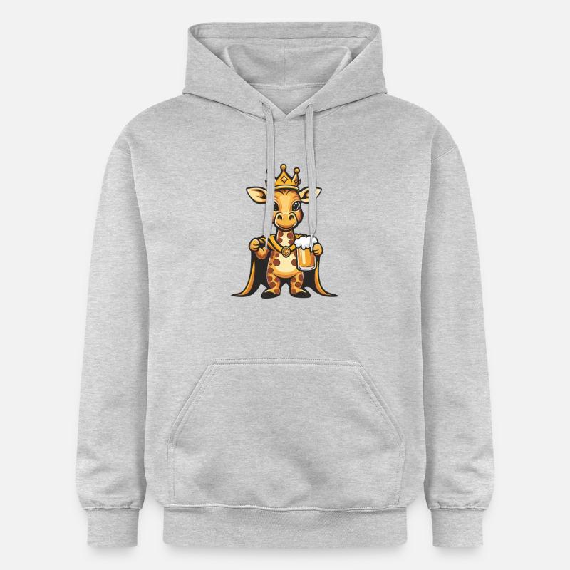 Girafe Bière Drôle - Sweat à capuche Softstyle® Gildan Unisexe - gris clair chiné
