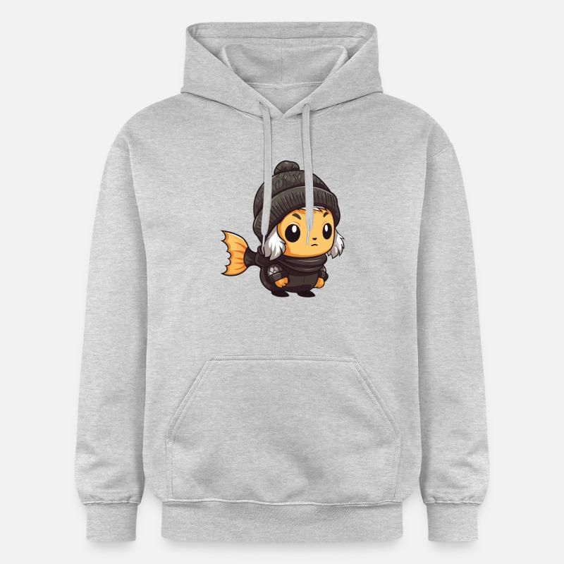 Poisson Hiver Animal Anime - Sweat à capuche Softstyle® Gildan Unisexe - gris clair chiné