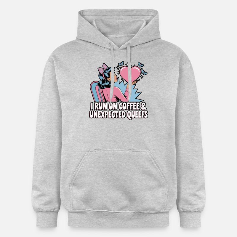 Queef Queen Queefed Humour adulte Queefing - Sweat à capuche Softstyle® Gildan Unisexe - gris clair chiné