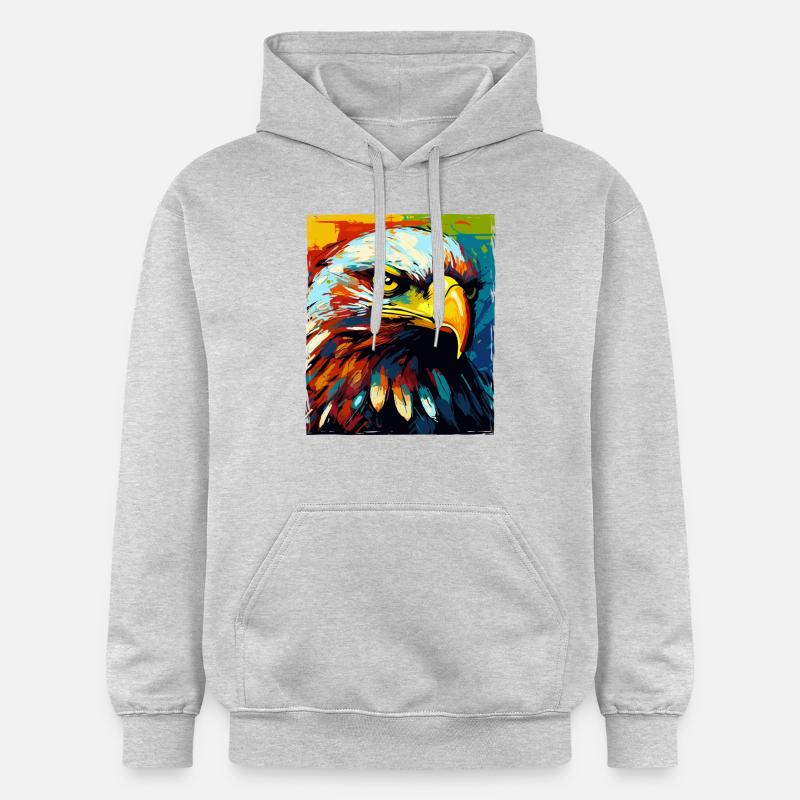 Portrait d’aigle - Sweat à capuche Softstyle® Gildan Unisexe - gris clair chiné
