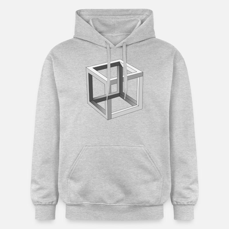 Illusion d'optique Cube - Sweat à capuche Softstyle® Gildan Unisexe - gris clair chiné