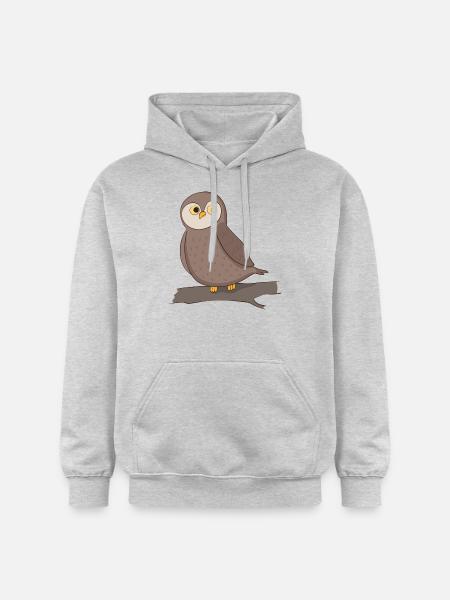 Eule - Gildan Unisex Softstyle® Midweight Hoodie - Hellgrau meliert
