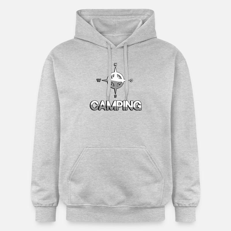 CAMPING + Boussole - Camping - Sweat à capuche Softstyle® Gildan Unisexe - gris clair chiné