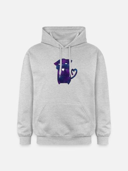 Galaxy cat - Gildan Unisex Softstyle® Midweight Hoodie - light heather grey