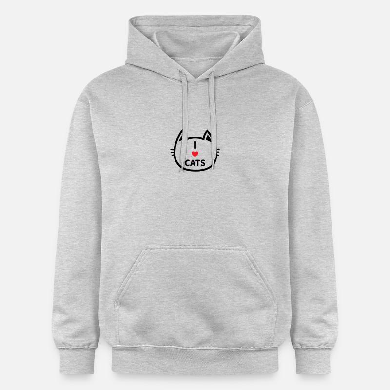 J'aime les chats - Sweat à capuche Softstyle® Gildan Unisexe - gris clair chiné