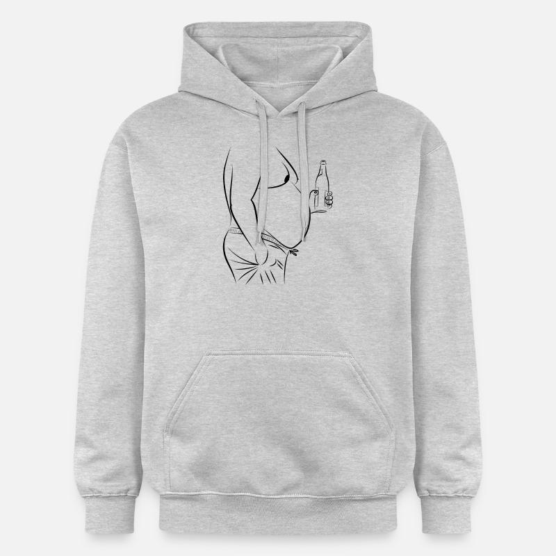 Bierbauch (Geschenkidee) - Gildan Unisex Softstyle® Midweight Hoodie - Hellgrau meliert