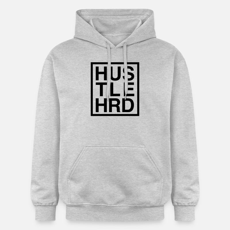 HUSTLE HARD / HUSTLE HRD - Sweat à capuche Softstyle® Gildan Unisexe - gris clair chiné