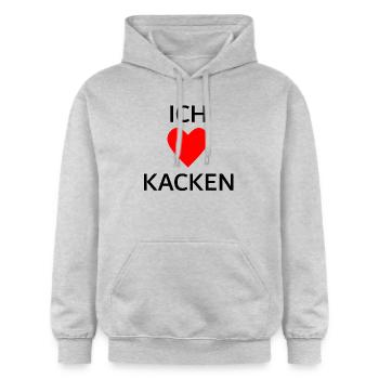 J’adore les caca - Sweat à capuche Softstyle® Gildan Unisexe - gris clair chiné - Devant - Liana (172cm) & Jaron (178cm)