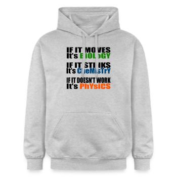 Sciences naturelles Biologie Chimie Physique Professeur - Sweat à capuche Softstyle® Gildan Unisexe - gris clair chiné - Devant - Liana (172cm) & Jaron (178cm)