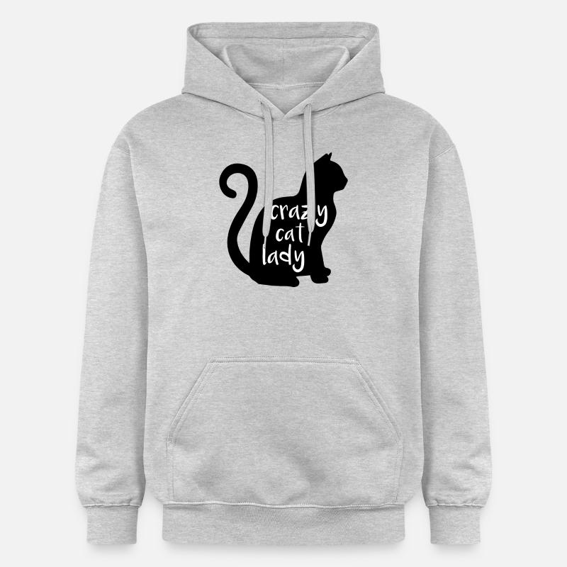 Dame de chat fou - Sweat à capuche Softstyle® Gildan Unisexe - gris clair chiné