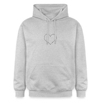 Hantelherz - Gildan Unisex Softstyle® Midweight Hoodie - Hellgrau meliert - Vorne - Liana (172cm) & Jaron (178cm)