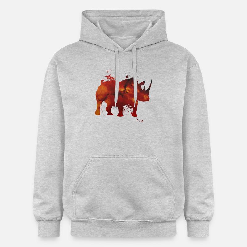 Rhino spatial - Sweat à capuche Softstyle® Gildan Unisexe - gris clair chiné