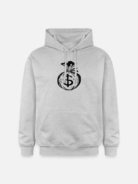 Geldsack (Schwarz) - Gildan Unisex Softstyle® Midweight Hoodie - Hellgrau meliert