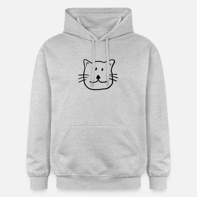 Chat doux (dessin) #WHITE - Sweat à capuche Softstyle® Gildan Unisexe - gris clair chiné