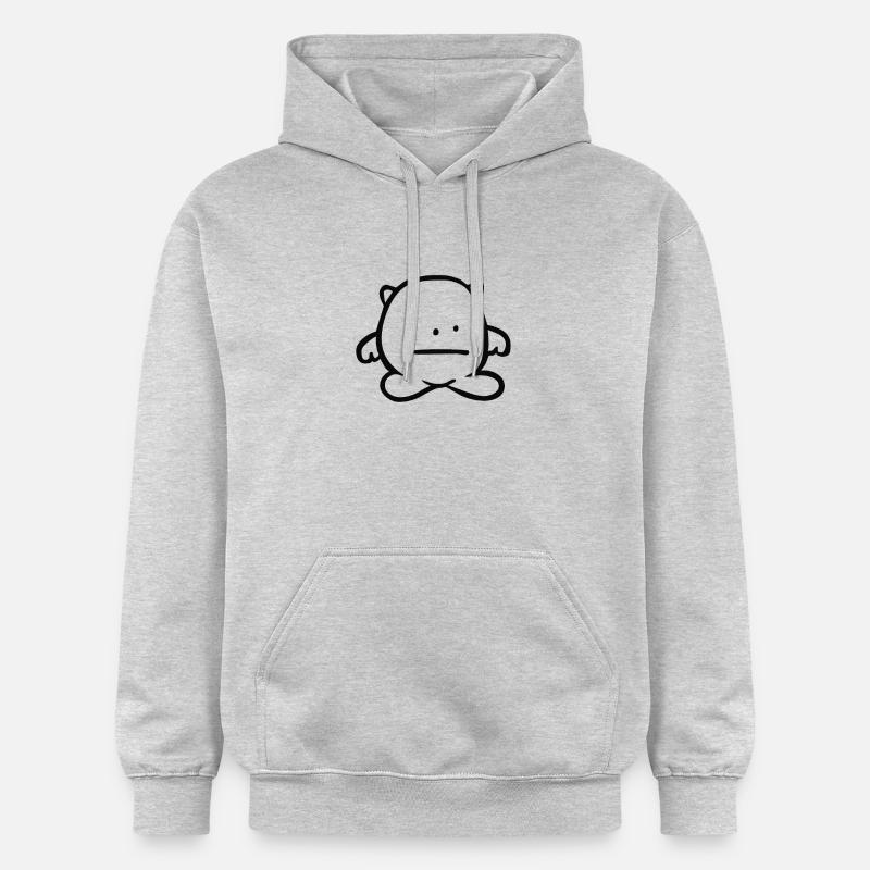 Monstre triste / mâle (noir) - Sweat à capuche Softstyle® Gildan Unisexe - gris clair chiné