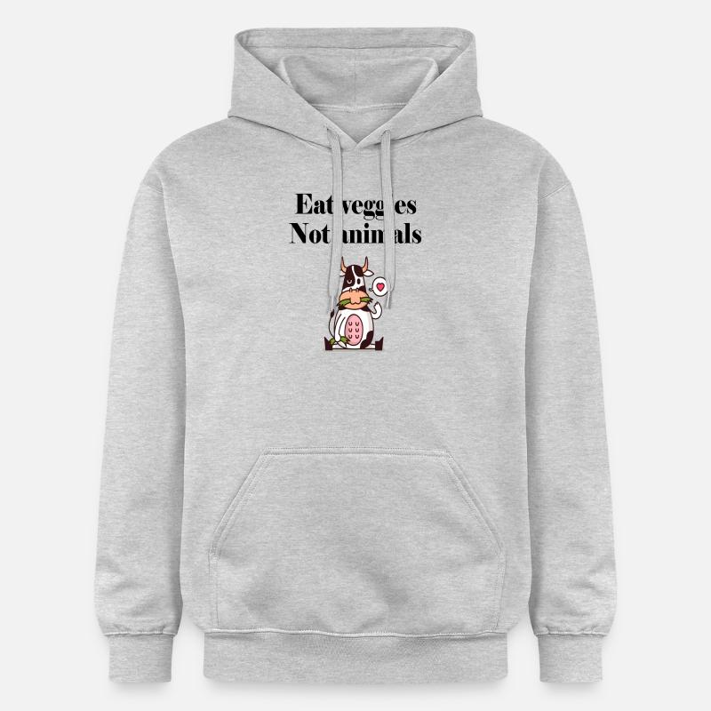 Vegan Vache Vaches Vegan Vegan - Sweat à capuche Softstyle® Gildan Unisexe - gris clair chiné
