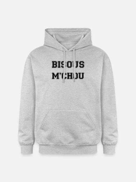 Bisous m'chou noir - Sweat à capuche Softstyle® Gildan Unisexe - gris clair chiné