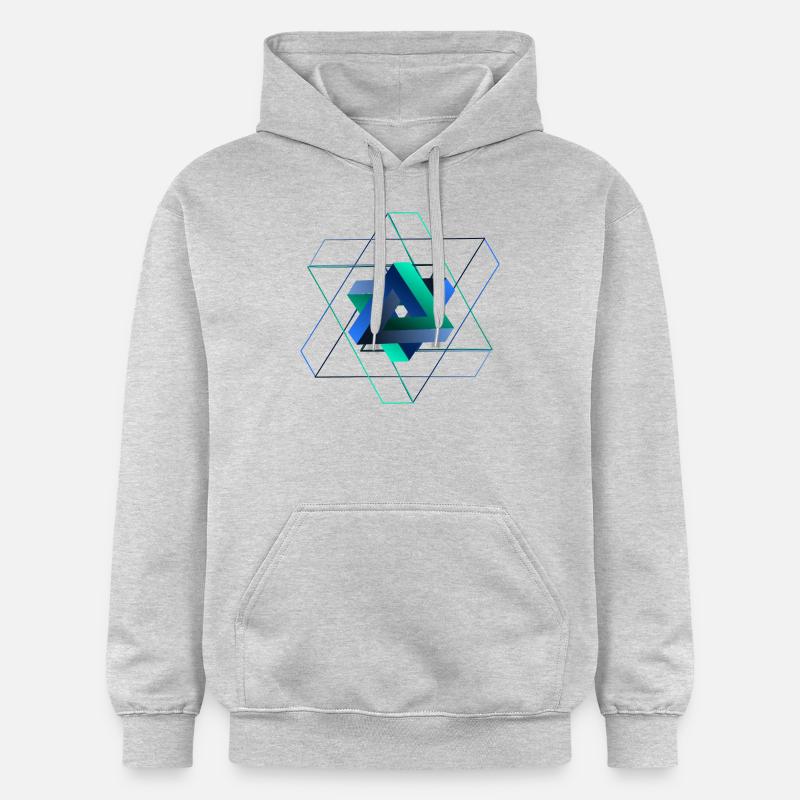 Illusion d'optique (triangle) - Sweat à capuche Softstyle® Gildan Unisexe - gris clair chiné