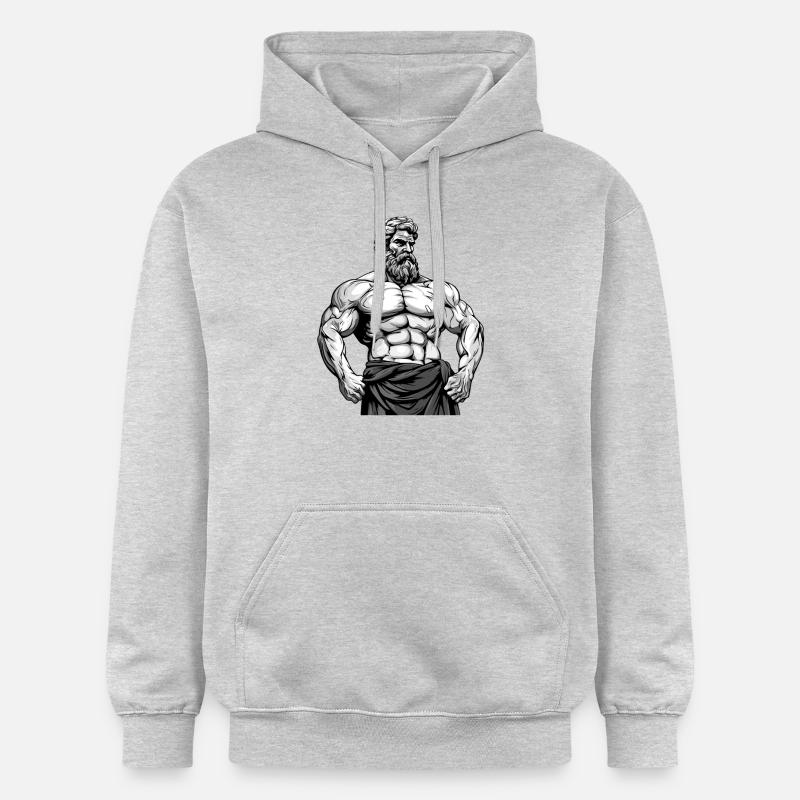 Bodybuilder Muscles Entraînement Gym - Sweat à capuche Softstyle® Gildan Unisexe - gris clair chiné