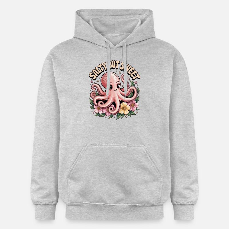 Conception mignonne de pieuvre - Sweat à capuche Softstyle® Gildan Unisexe - gris clair chiné