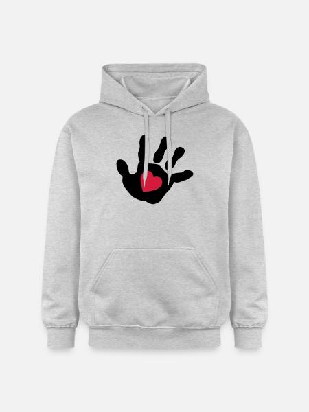 Bébé main - cœur - Sweat à capuche Softstyle® Gildan Unisexe - gris clair chiné